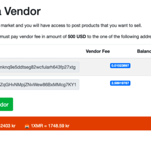 Bitcoin node Payment method for Eckmar’s Marketplace Script